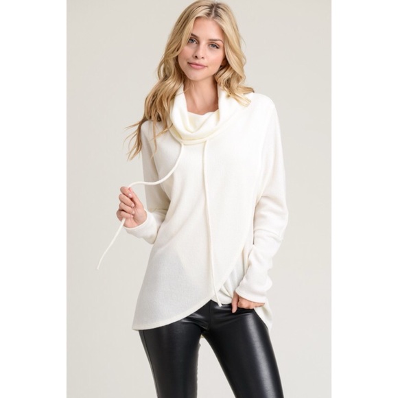 Hannah Beury Tops - LAST ONE! Ivory Cowl Neck Top